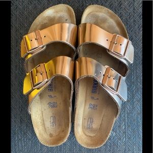 Birkenstock Arizona soft footbed rose gold size 39